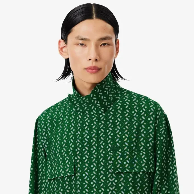 Runway Regular Fit-skjorta i tryckt satin Runway Regular Fit-skjorta i tryckt satin