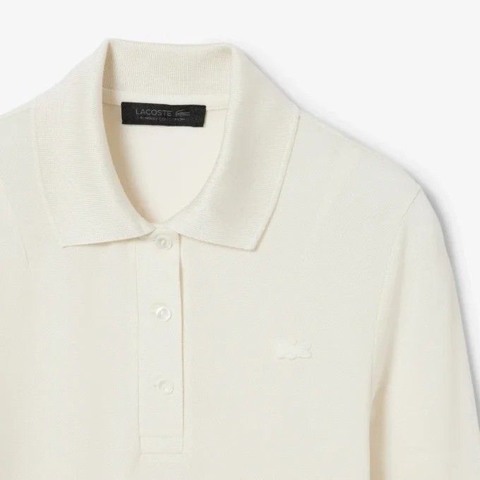 Runway Slim Fit långärmad pikétröja i siden Runway Slim Fit långärmad pikétröja i siden