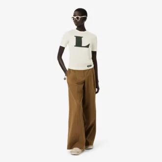 Runway-T-shirt i siden med tryck
