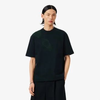 Runway-T-shirt med broderad krokodil