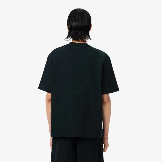 Runway-T-shirt med broderad krokodil Runway-T-shirt med broderad krokodil