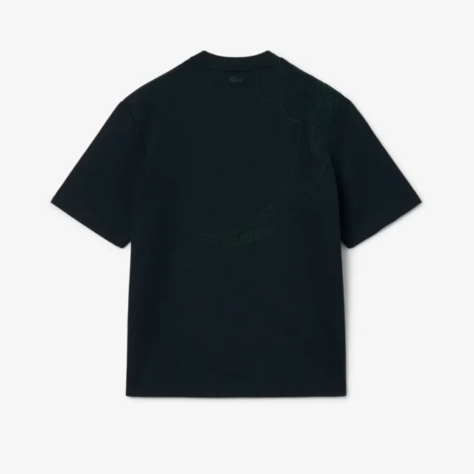 Runway-T-shirt med broderad krokodil Runway-T-shirt med broderad krokodil