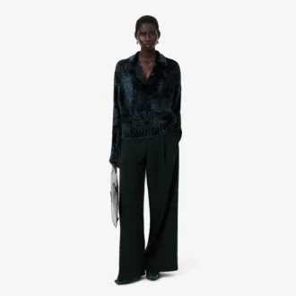 Runway-tröja i velour med polokrage