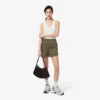 Satinjersey-shorts med pointelle-ränder för dam Satinjersey-shorts med pointelle-ränder för dam