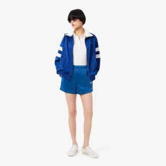Satinjersey-shorts med pointelle-ränder för dam