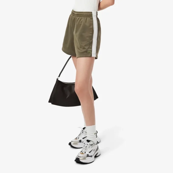 Satinjersey-shorts med pointelle-ränder för dam Satinjersey-shorts med pointelle-ränder för dam