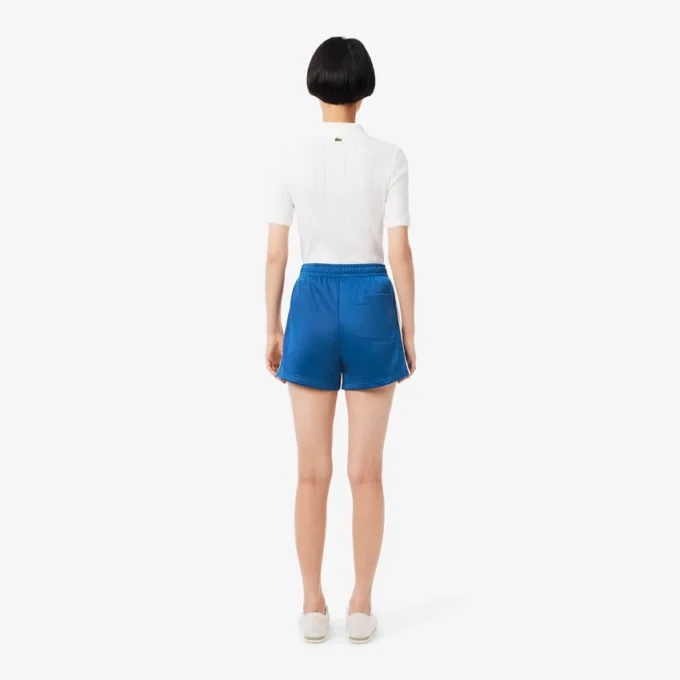 Satinjersey-shorts med pointelle-ränder för dam Satinjersey-shorts med pointelle-ränder för dam