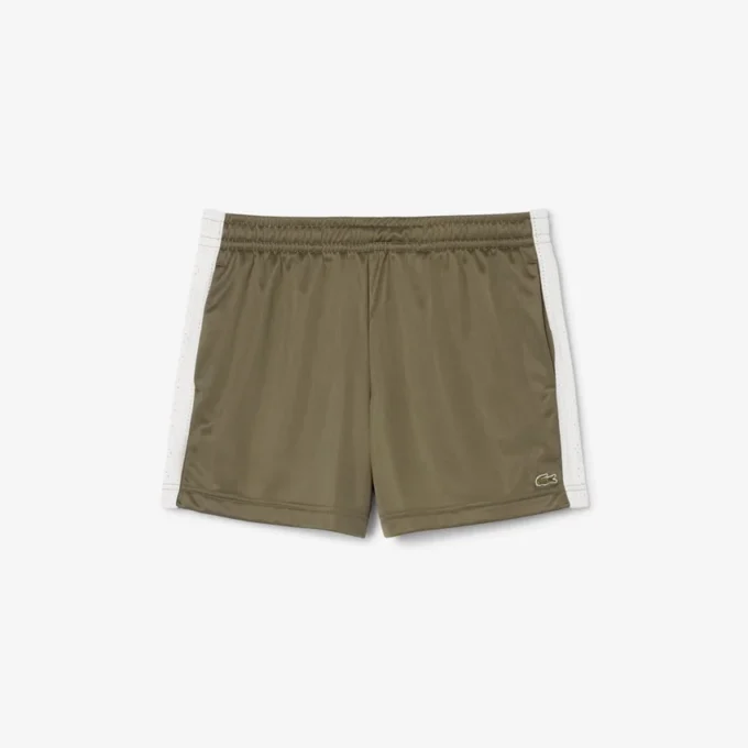 Satinjersey-shorts med pointelle-ränder för dam Satinjersey-shorts med pointelle-ränder för dam