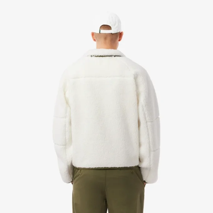 Sherpa-fleecejacka för män med färgblock Sherpa-fleecejacka för män med färgblock