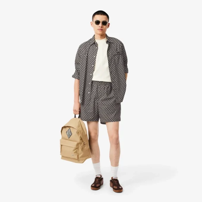Shorts i bomullsblandning med tryck och avslappnad passform Shorts i bomullsblandning med tryck och avslappnad passform