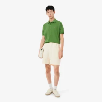 Shorts i linneblandad twill med normal passform