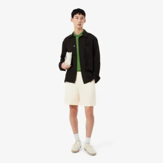 Shorts i linneblandad twill med normal passform