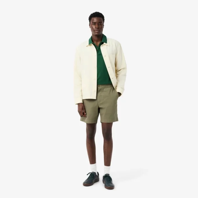 Shorts i stretchbomull med normal passform