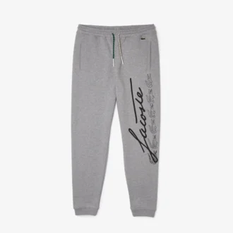 Signature & Croc-tryckta joggingbyxor i bomullsfleece för herr