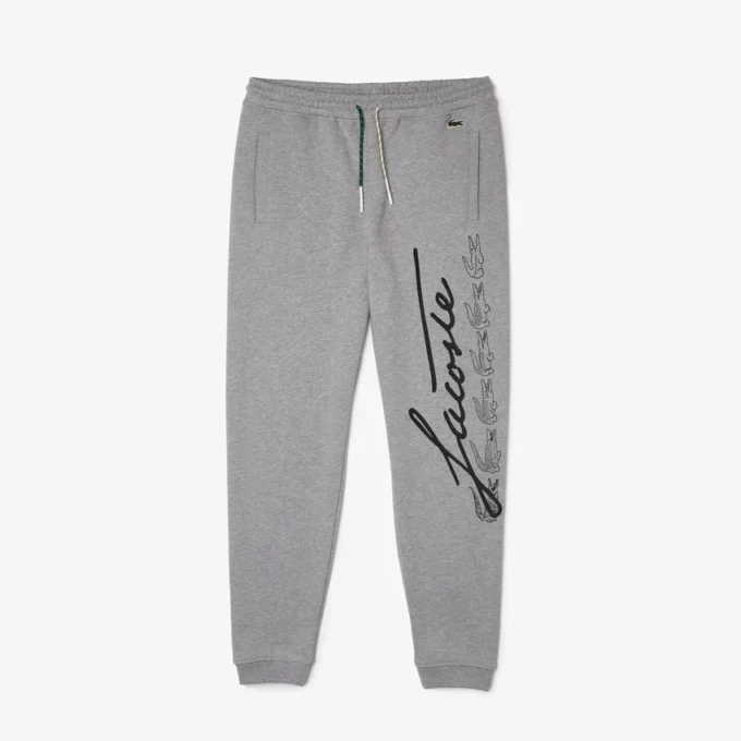 Signature & Croc-tryckta joggingbyxor i bomullsfleece för herr Signature & Croc-tryckta joggingbyxor i bomullsfleece för herr