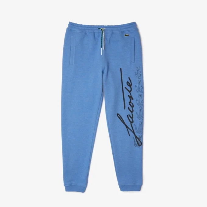 Signature & Croc-tryckta joggingbyxor i bomullsfleece för herr Signature & Croc-tryckta joggingbyxor i bomullsfleece för herr