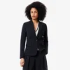 Slim fit-blazer i ull med broderat logo för dam Slim fit-blazer i ull med broderat logo för dam
