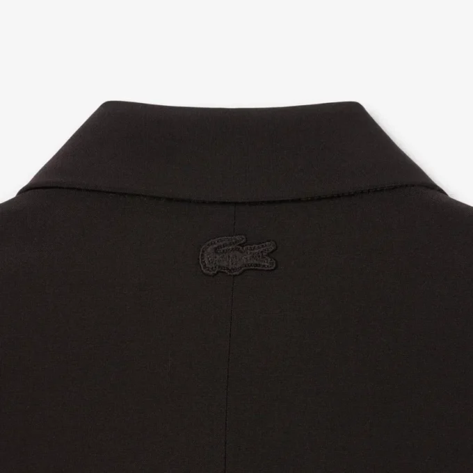 Slim fit-blazer i ull med broderat logo för dam Slim fit-blazer i ull med broderat logo för dam