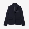Slim fit-blazer i ull med broderat logo för dam Slim fit-blazer i ull med broderat logo för dam