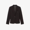 Slim fit-blazer i ull med broderat logo för dam Slim fit-blazer i ull med broderat logo för dam