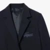 Slim fit-blazer i ull med broderat logo för dam Slim fit-blazer i ull med broderat logo för dam