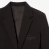 Slim fit-blazer i ull med broderat logo för dam Slim fit-blazer i ull med broderat logo för dam