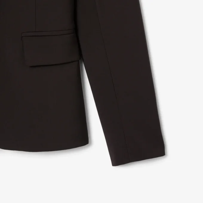 Slim fit-blazer i ull med broderat logo för dam Slim fit-blazer i ull med broderat logo för dam