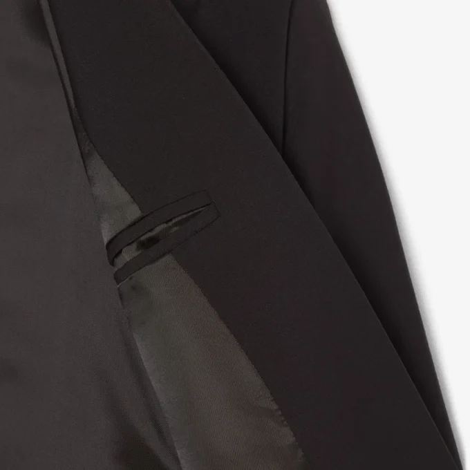 Slim fit-blazer i ull med broderat logo för dam Slim fit-blazer i ull med broderat logo för dam