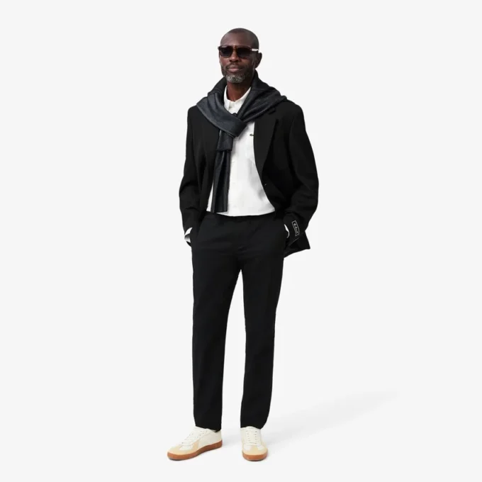Slim fit-byxor i stretchbomull för herr
