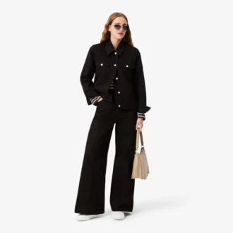 Slim fit-jeansjacka med knappar