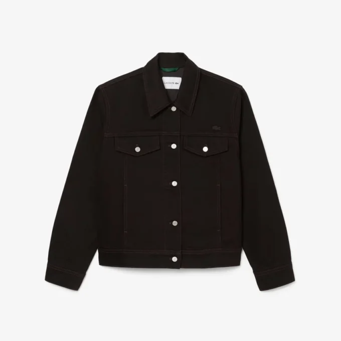 Slim fit-jeansjacka med knappar