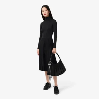 Slim fit-klänning med hög hals för dam
