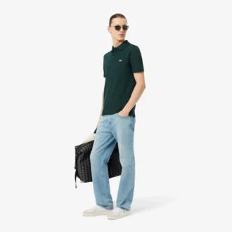 Slim Fit L.12.12 Piqua-pikétröja för herr