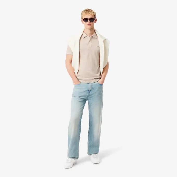 Slim Fit L.12.12 Piqua-pikétröja för herr Slim Fit L.12.12 Piqua-pikétröja för herr