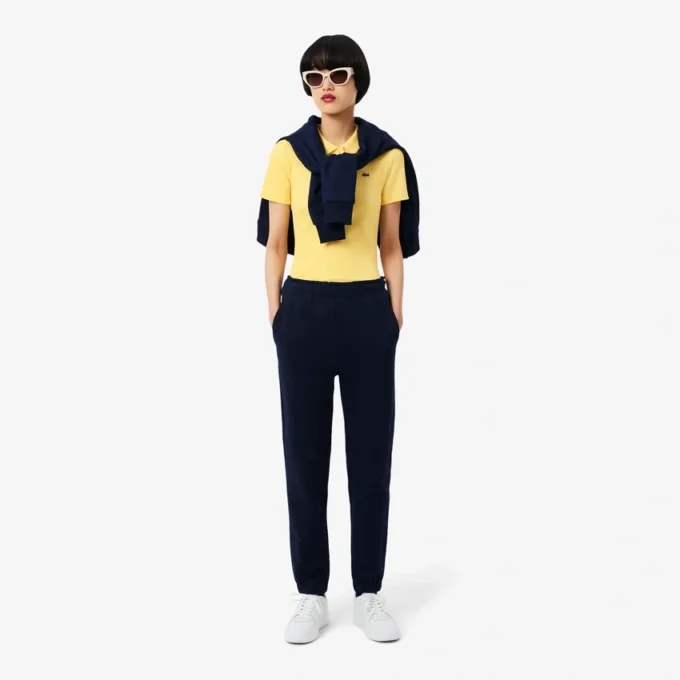 Slim Fit L.12.D ribbad bomullspikétröja för dam