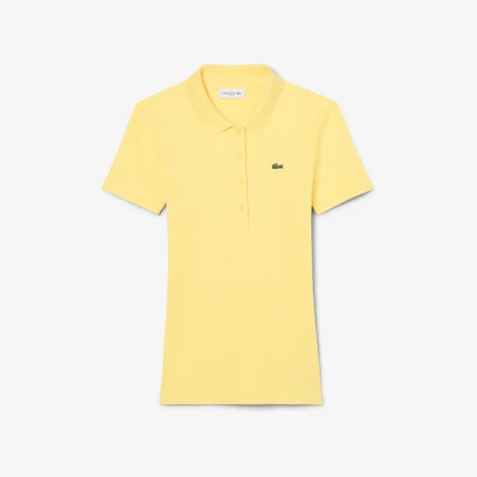 Slim Fit L.12.D ribbad bomullspikétröja för dam