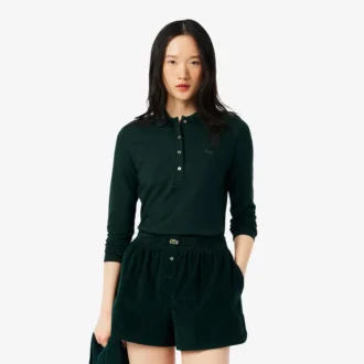 Slim fit L.12.D stretch-minipiqua-pikétröja för dam