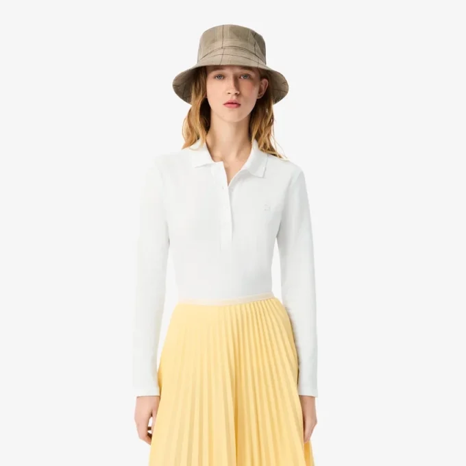 Slim fit L.12.D stretch-minipiqua-pikétröja för dam Slim fit L.12.D stretch-minipiqua-pikétröja för dam