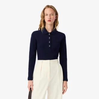 Slim fit L.12.D stretch-minipiqua-pikétröja för dam