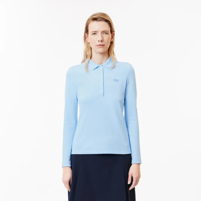Slim fit L.12.D stretch-minipiqua-pikétröja för dam
