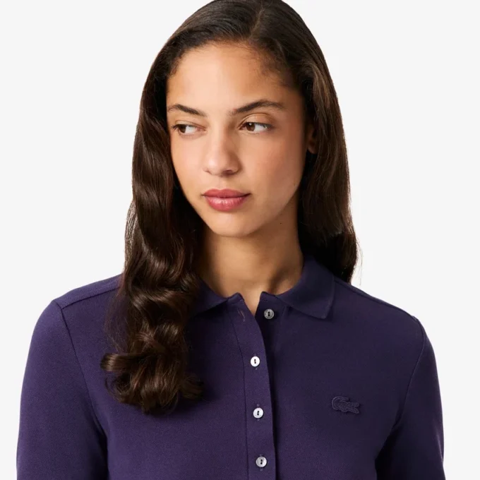 Slim fit L.12.D stretch-minipiqua-pikétröja för dam