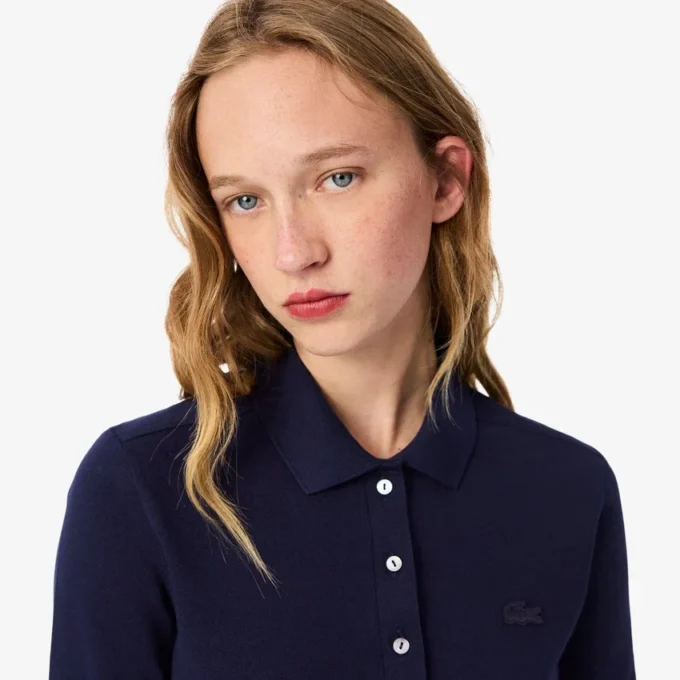 Slim fit L.12.D stretch-minipiqua-pikétröja för dam Slim fit L.12.D stretch-minipiqua-pikétröja för dam