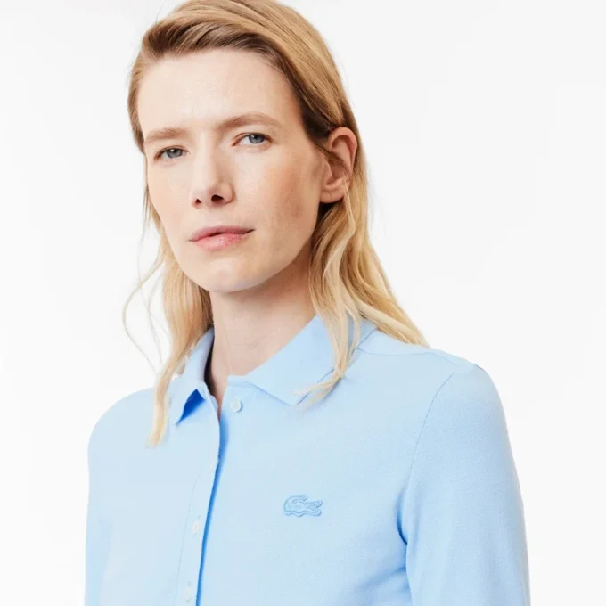 Slim fit L.12.D stretch-minipiqua-pikétröja för dam