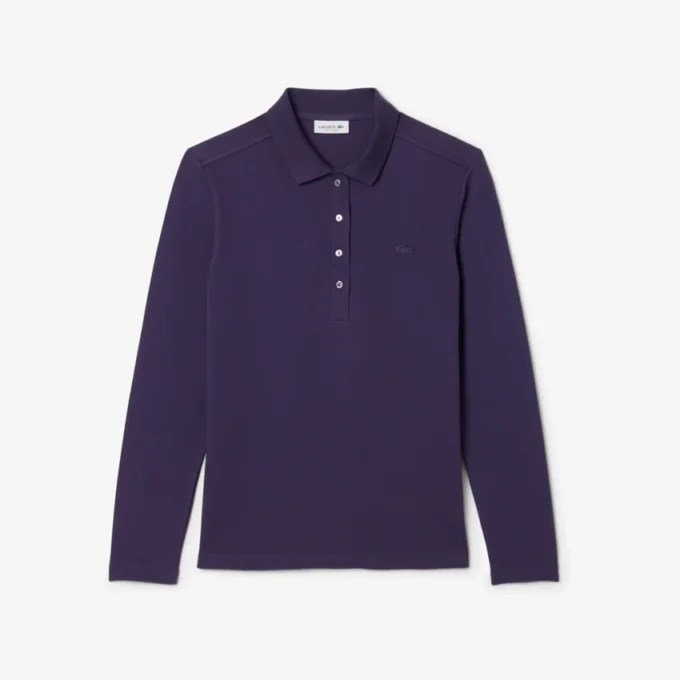 Slim fit L.12.D stretch-minipiqua-pikétröja för dam