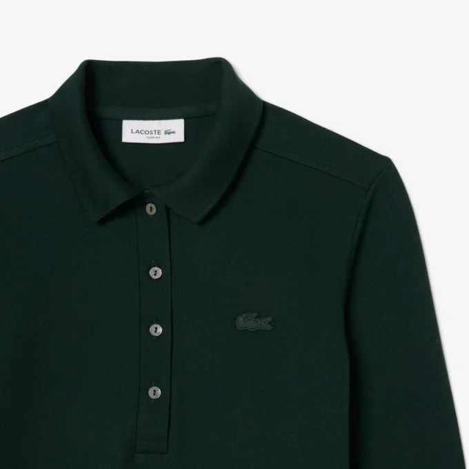 Slim fit L.12.D stretch-minipiqua-pikétröja för dam Slim fit L.12.D stretch-minipiqua-pikétröja för dam