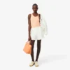 Slim fit-linne i ribbad bomull Slim fit-linne i ribbad bomull