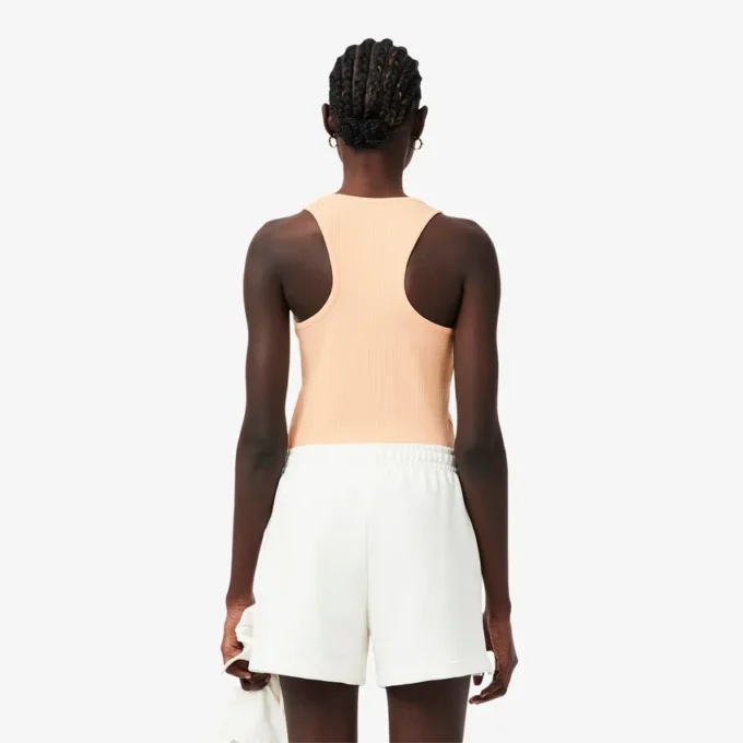 Slim fit-linne i ribbad bomull Slim fit-linne i ribbad bomull