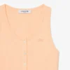 Slim fit-linne i ribbad bomull Slim fit-linne i ribbad bomull
