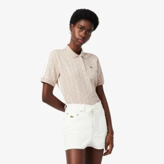 Slim Fit Monogram-pikétröja för dam