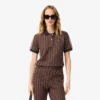 Slim Fit Monogram-pikétröja för dam Slim Fit Monogram-pikétröja för dam